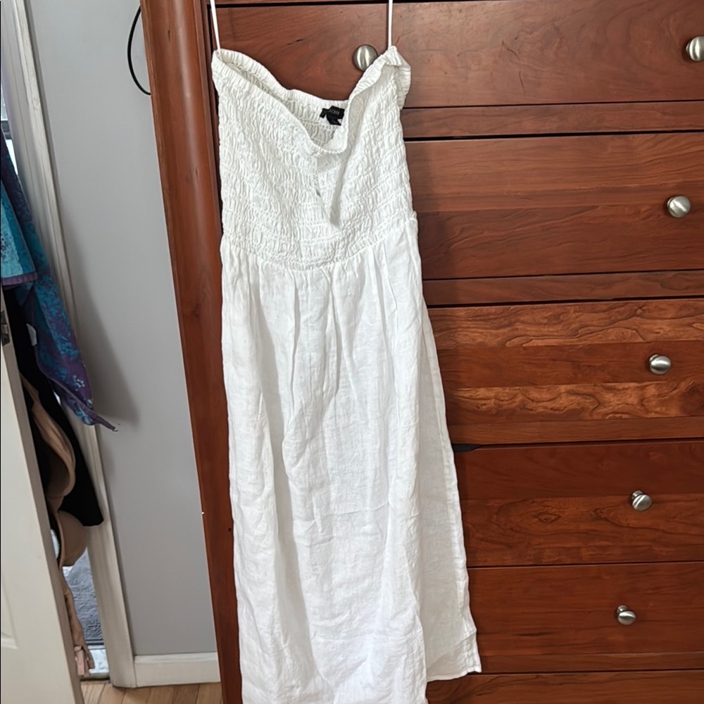 J Crew White Strapless Dress